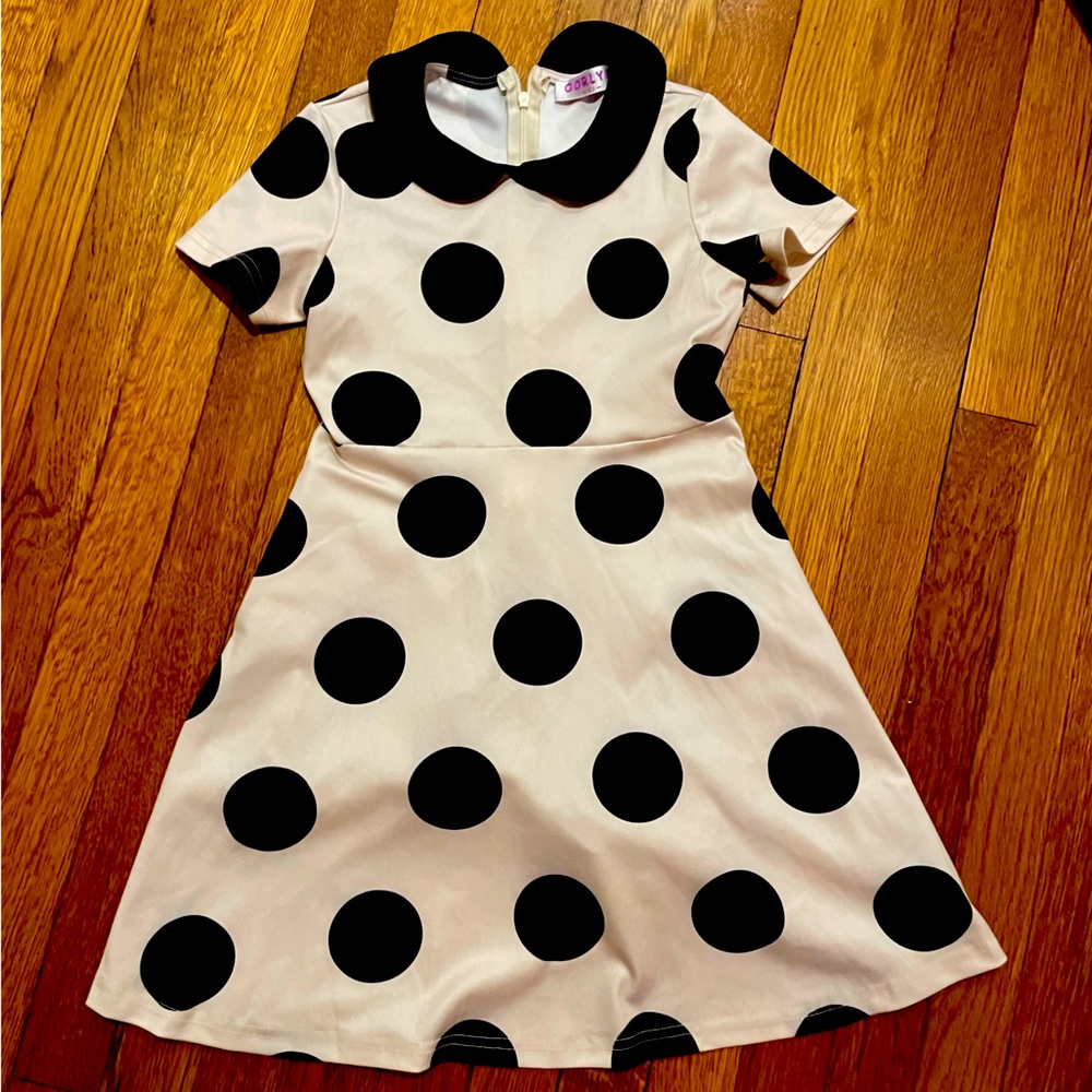 Polka dot Parisian style dress size 6 girls